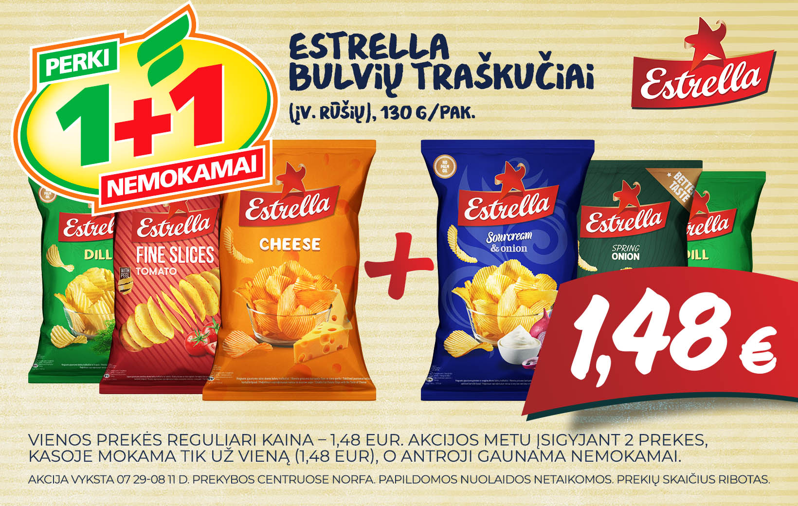 Bulvių traškučių ESTRELLA akcija