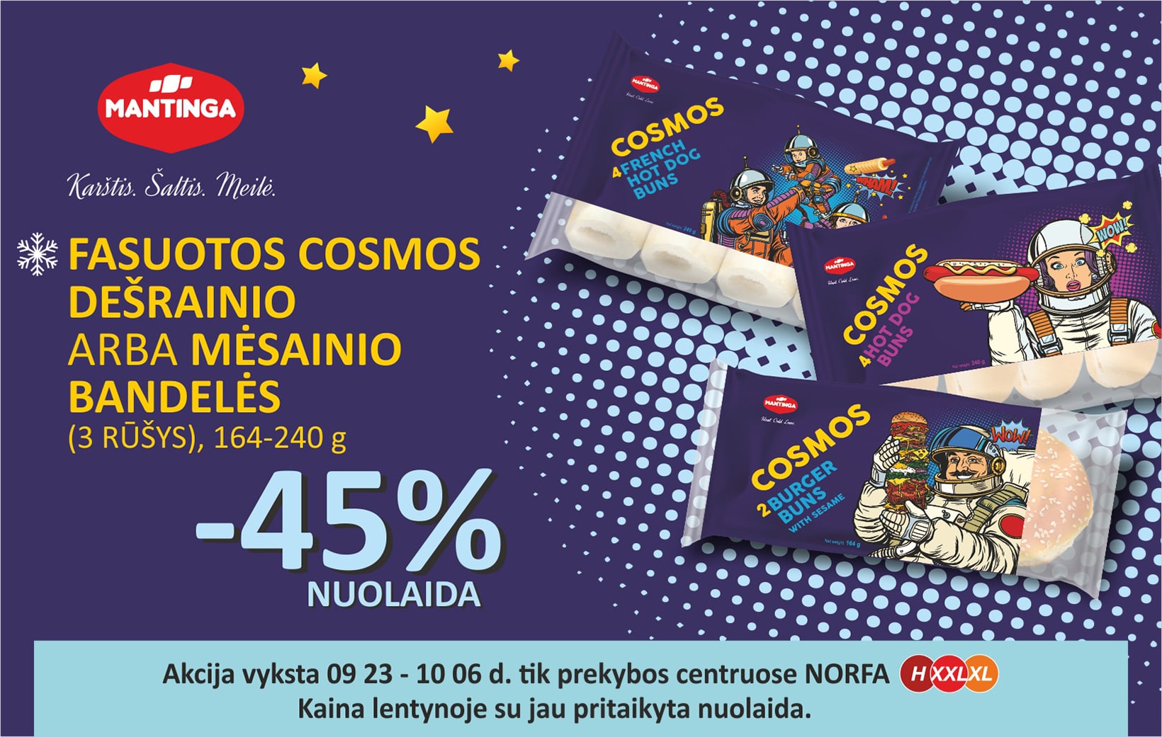 MANTINGA mėsainių, dešrainių pasiūlymas