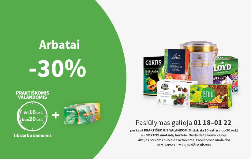 Nuolaida PRAKTIŠKOMIS VALANDOMIS 01 18-01 22 d.