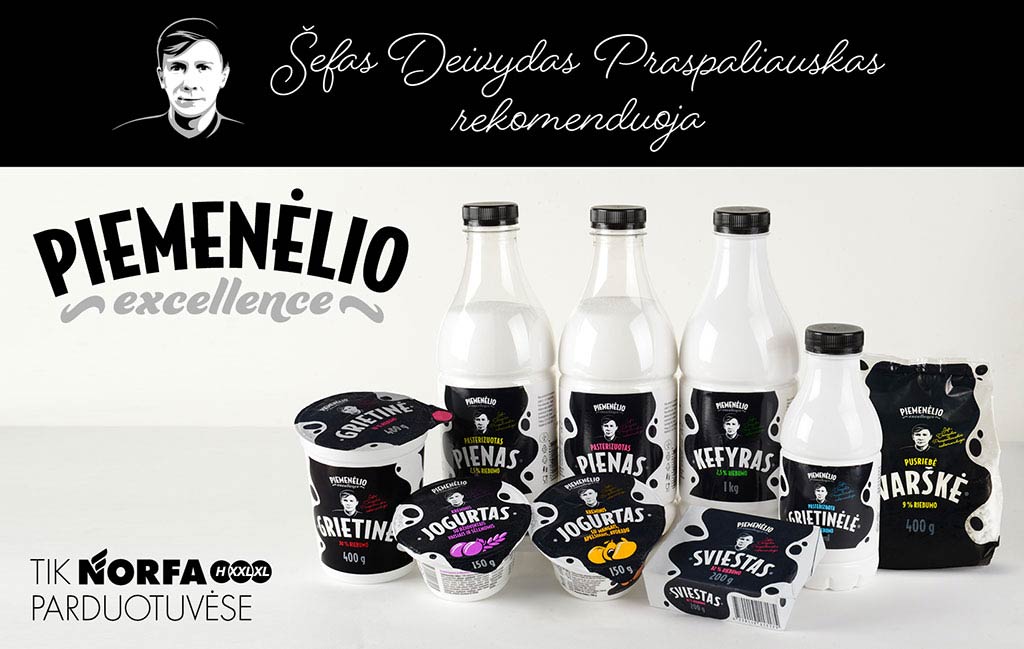 PIEMENĖLIO EXCELLENCE produktai parduotuvėse NORFA