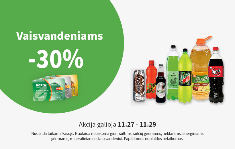 Savaitgalio nuolaida vaisvandeniams