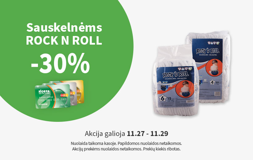 Savaitgalio nuolaida sauskelnėms ROCK N ROLL