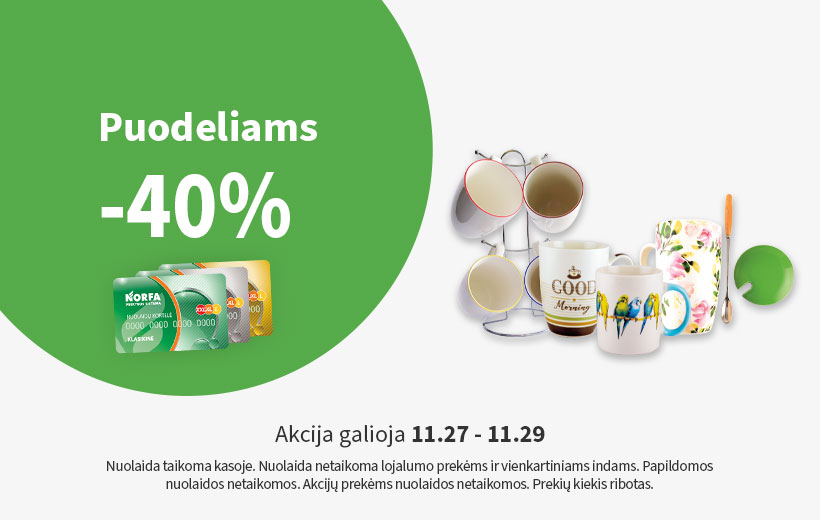 Savaitgalio nuolaida puodeliams