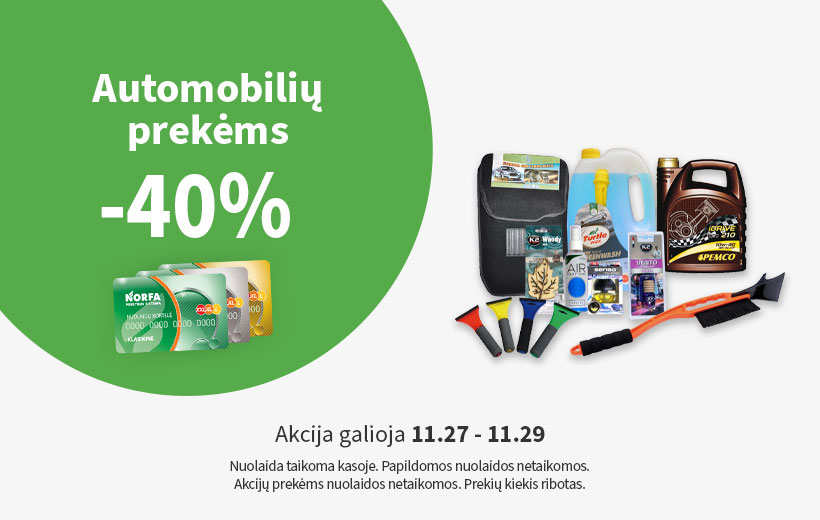 Savaitgalio nuolaida automobilių prekėms