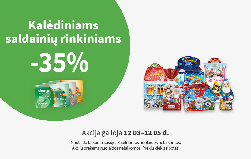SAVAITGALIO NUOLAIDA kalėdiniams saldainių rinkiniams 12 03-05 d.