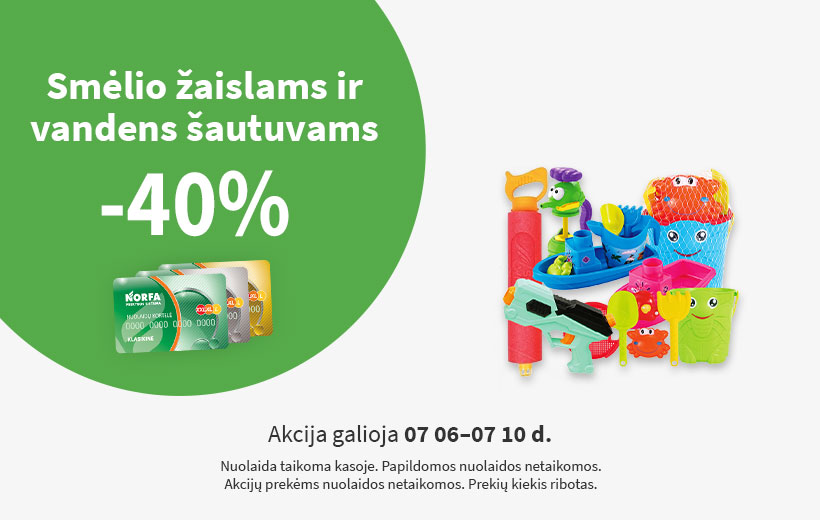 Nuolaida smėlio žaislams 07 06-07 10 d.