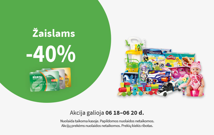 Savaitgalio nuolaida žaislams 06 18-06 20 d.