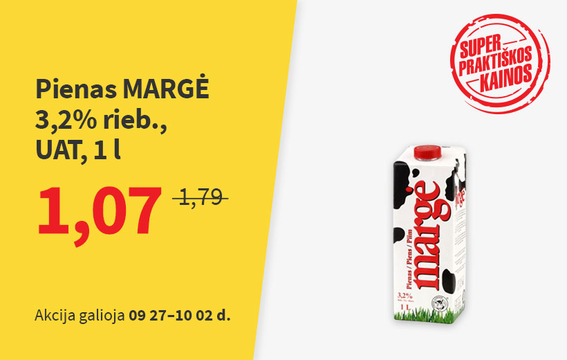 SUPER PRAKTIŠKA KAINA pienui MARGĖ