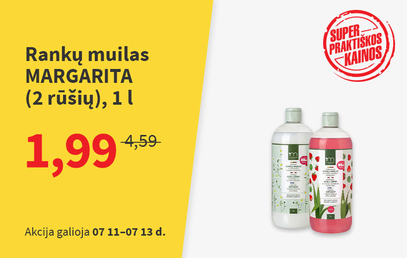 SUPER PRAKTIŠKA KAINA rankų muilui MARGARITA