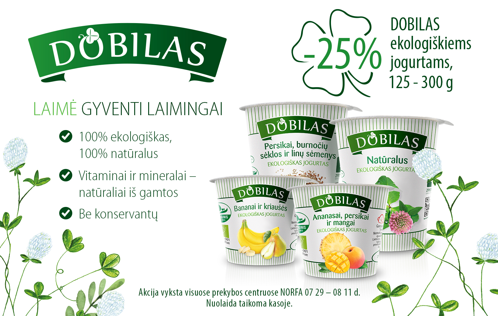 DOBILAS jogurtų akcija