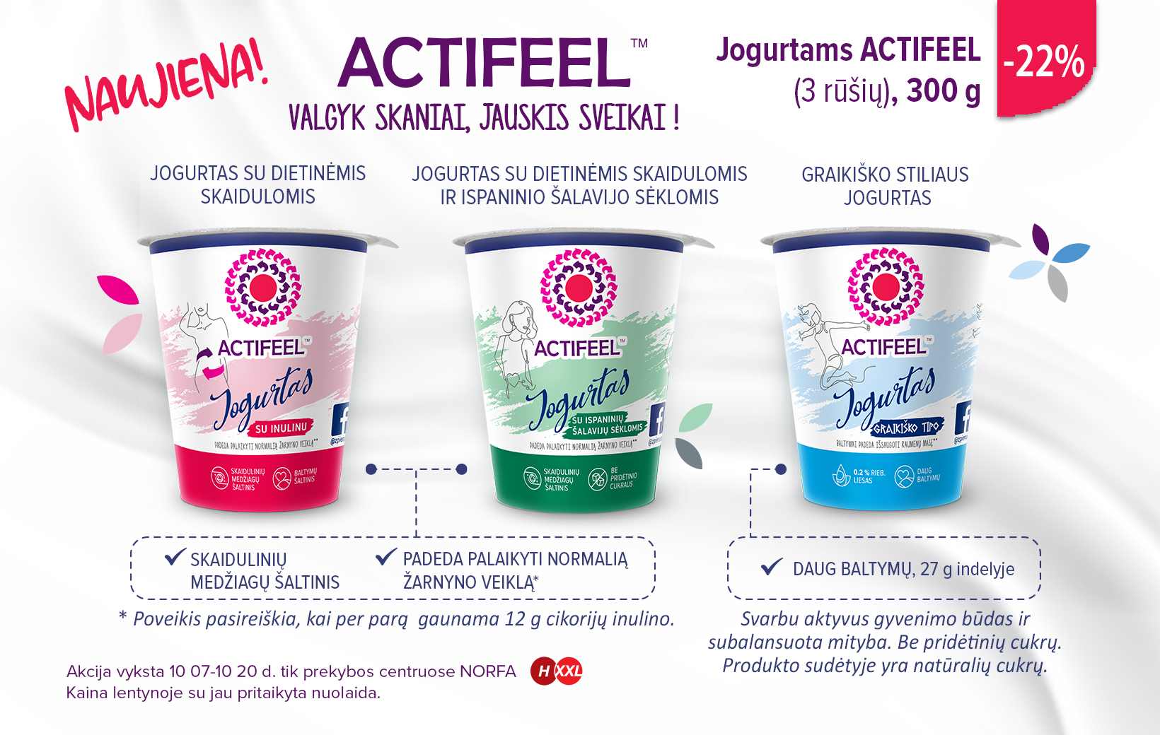 Jogurtų ACTIFEEL akcija