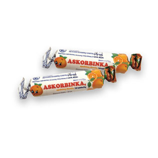 Apelsihnų sk.maisto papildas ASKORBINKA, 10 tab./pak.
