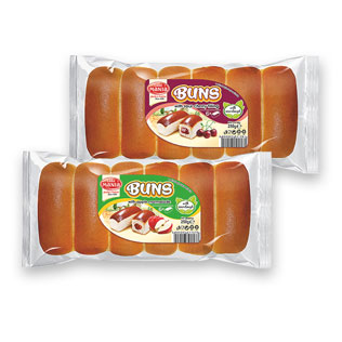 Bandelės su šokolado arba vanilės skonio įdaru BUNS, 250 g