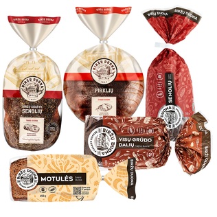 Duonai BIRŽŲ DUONA (5 rūšių), 500 g, 800 g
