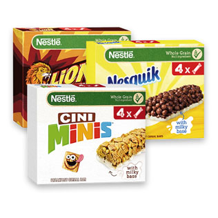 Dribsnių batonėliai NESTLE CEREAL BAR (3 rūšių), 4 x 25 g/pak.