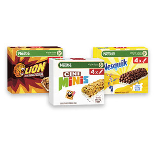 Dribsnių batonėliai NESTLE (3 rūšių), 4 x 25 g, 100 g/ pak.