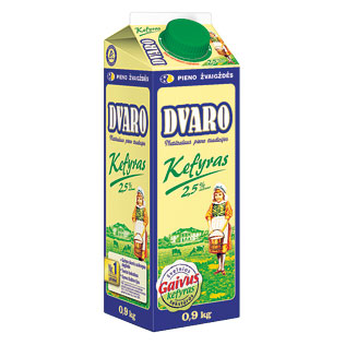 DVARO kefyras, 2,5% rieb., 0,9 kg