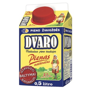 Natūralus DVARO pienas, 3,5% rieb., 0,5 l