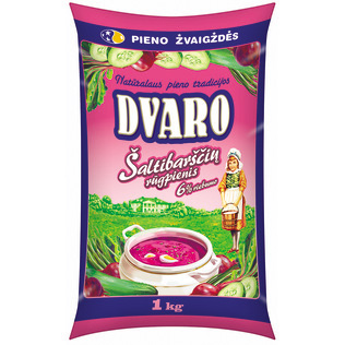 DVARO šaltibarščių rūgpienis, 6% rieb., 1 kg