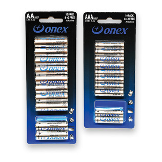 Elementai ONEX LR03 arba LR6, 8 + 2 vnt./pak.