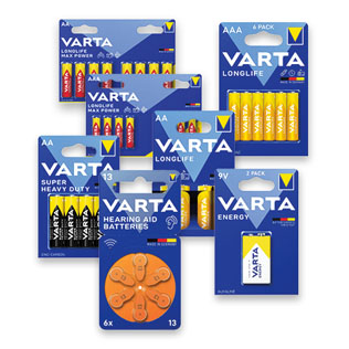 Elementams VARTA (įv. rūšių)