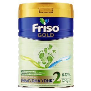 Tolesnio maitinimo mišinys % kūdikiams, FRISO GOLD2, 6-12 mėn.,. 800 g