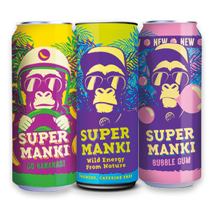 Gaiv. energ. gėrimo sk. gėrimas SUPER MANKI, 3 rūšių, 0,33 l