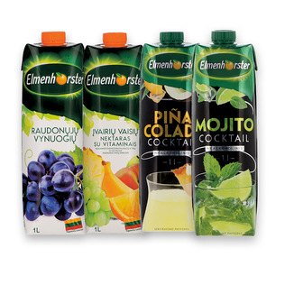 Gaiv. sulčių gėrimas MOJITO, PINA COLADA arba įv. vaisių ir raud. vynuog. nekt. ELMENHORSTER, 1 l