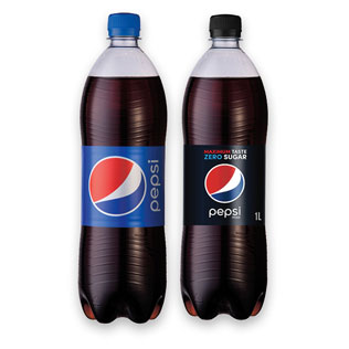 Gazuotas gaivusis gėrimas PEPSI arba PEPSI ZERO SUGAR, 1 l