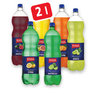 Gazuotas gaivusis gėrimas RASA (7 rūšių), 2 l