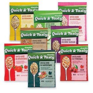 Greitai paruošiama košė SKANĖJA QUICK & TASTY (8 rūšių), 40 g, 45 g,
