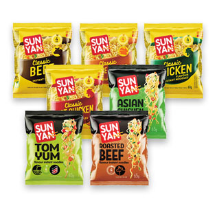 Greitai paruoš. makar. minkšt. pak. SUN YAN (įv. rūšių), 60 g, 65 g
