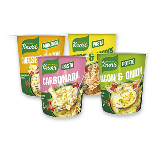 Greitai paruoš. makaron. arba bulvių košė KNORR, 55 g, 58 g, 59 g, 71 g