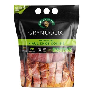 Kiaulienos šoninė su kaulu marinuota maišelyje GRYNUOLIAI, 1 kg