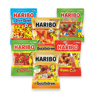 Guminukams HARIBO (įv. rūšių), 100–200 g