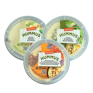 Humusas klasikinis, su žolelėmis arba su saul.dž.pomidorais, 200 g