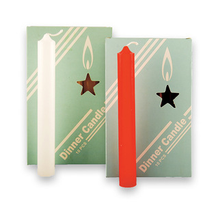 Ilgos žvakės DINNER CANDLE, baltos arba raudonos spalvos, 17 cm, 10 vnt./pak.