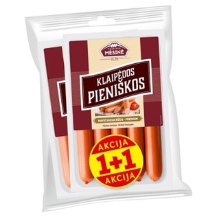 Rinkinys: virtos KLAIPĖDOS PIENIŠKOS dešrelės, 480 g/rink.
