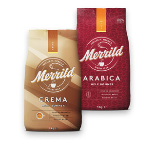 Kavos pupelės MERRILD ARABICA arba CREMA, 1 kg