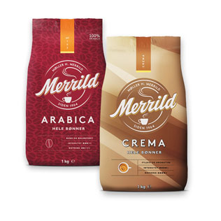 Kavos pupelės MERRILD ARABICA arba CREMA, 1 kg