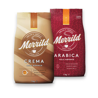 Kavos pupelės MERRILD ARABICA arba CREMA, 1 kg