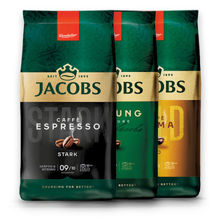 Kavos pupelės JACOBS KRONUNG, ESPRESSO arba CREMA, 1 kg