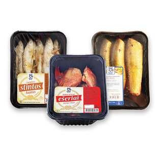 Keptai stintai, 200 g, karštai rūkytiems j.ešeriams, 300 g ir karštai rūkytoms silkių nugarėlėms, 400 g