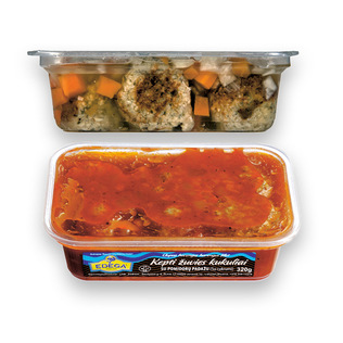 Kepti žuvies kukuliai su pom. padažu arba drebučiuose EDEGA, 320 g