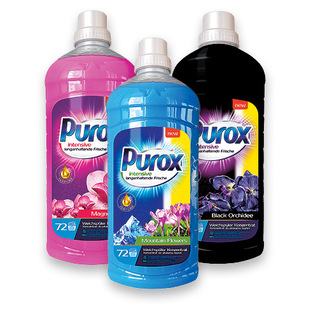 Koncent. audinių minkštiklis PUROX (3 rūšių), 1,8 l
