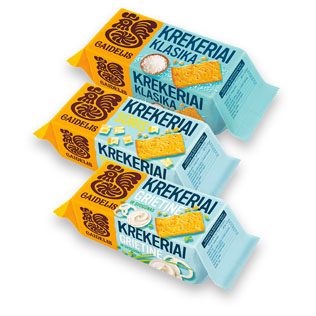 Krekeriai GAIDELIS (3 rūšių), 70 g, 72 g