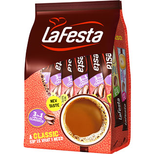 Tirpusis kavos gėrimas LA FESTA CLASSIC 3IN1, 10 x 15 g, 150 g/pak.
