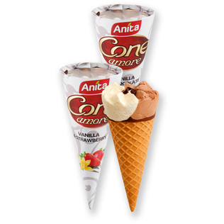 Ledai CONE AMORE vafl. ragelyje, 3 rūšių, 120 ml/vnt.