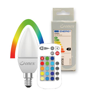 Lemputė LED RGB 4,9W ONEX, art. P B35, 1 vnt