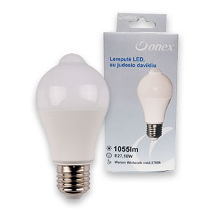 Lemputė su judesio davikliu LED 10W ONEX, 1 vnt
